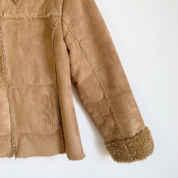 VINTAGE | CHEROKEE TAN SHEARLING SUEDE JACKET - Picture 6 of 13
